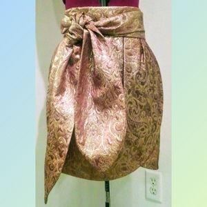 MNG Moments metallic paisley wrap skirt